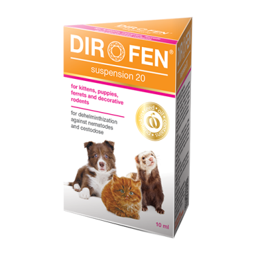 Dirofen suspension for kittens, puppies, ferrets and decorative rodents