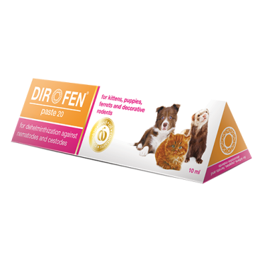 Dirofen paste for kittens, puppies, ferrets and decorative rodents